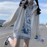 Gothic Lolita Harajuku Style Clothing Hooded All-Matching Corduroy Coat Female Loose-Fitting Jacket Top