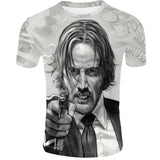 John Wick Keanu T Shirt John Wick3 3D Printed Short Sleeve
