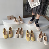 Nude Block Heel Sandals Mary Jane Shoes Women's Vintage High Heels