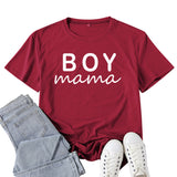 Boy Mama T Shirts Boy Mama Letter Printed T-shirt