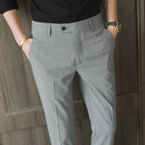 Men Trousers Embroidered Casual Suit Pants