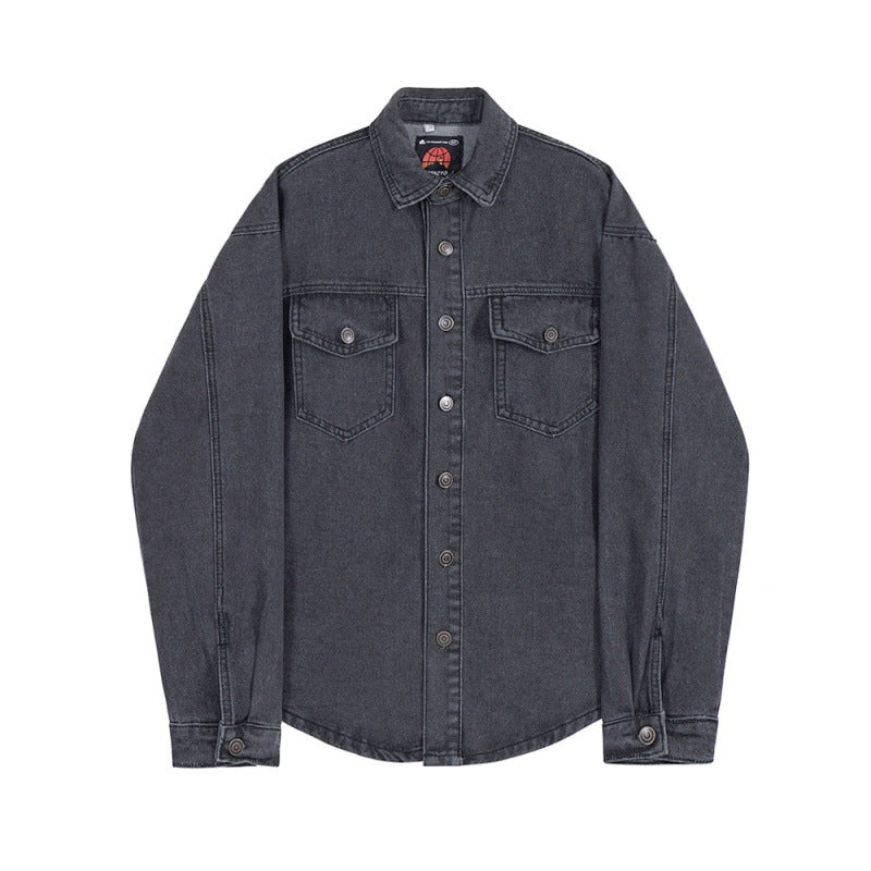 Denim Shirts Autumn Loose Denim Shirt Jacket Men's Long Sleeve