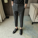 Men Trousers Summer Men's Slim Fit Suit Pants