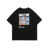 Men T Shirt Summer Casual Tops Men's Clothes Summer Wear Vintage Men's round Neck Short Sleeve Casual Loose Cartoon Printed T-shirt