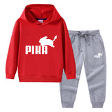 Children Pokemon Pikachu Hoodie & Pant Set Hooded Sweater Trousers Two-Piece Set Baby Cotton