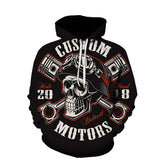 Skull Hoodie 3D Digital Printing Sweater Skull Loose Sports Hoodie Baseball Uniform