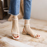 Nude Wide Fit Block Heels Chunky Heel Sandals