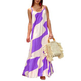 Women Dress Summer Spaghetti-Strap Floral Print Long Dress