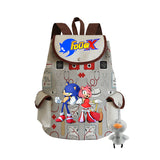 Sonic Backpack Hedgehog Sonic Backpack Cute Pattern Drawstring Backpack