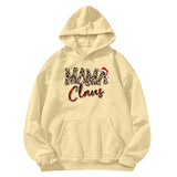 Boy Mama Hoodie Leopard Print Christmas Print Hooded Hoodie