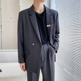 Double Brewed Seersucker Suit Leisure Suits for Men Baggy Coat