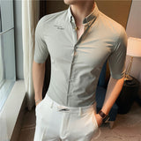 Men Shirts Summer Men's Half Sleeve Shirt Embroidered Shirt