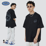 Blackair T Shirt Blackair Spring/Summer New Short Sleeve Men's American Retro Street Loose Bottoming Shirt Printed Suede Short Sleeve