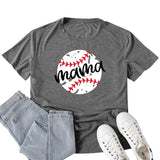 Boy Mama T Shirts Baseball Mama Pattern Printed T-shirt