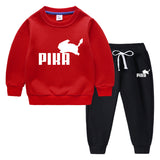 Children Pokemon Pikachu Hoodie & Pant Set Fleece Lined Padded Warm Keeping Winter Clothes Sweatershirt Suit