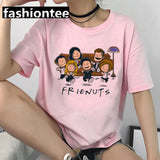 Friends Joey T Shirt Friends Pink Casual Loose-Fitting T-shirt