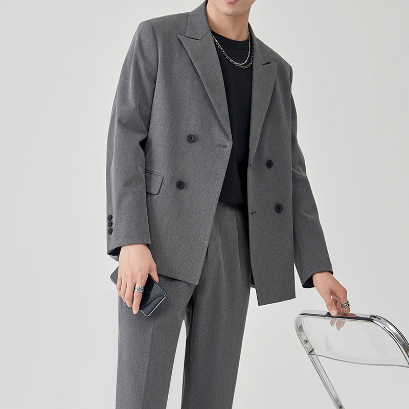 Double Brewed Seersucker Suit Autumn and Winter Suit Slim Fit Casual