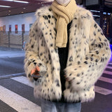 Men Dalmatian Coat Men's Fur Fall Winter Men Spot Long Fur Coat