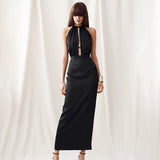 Bella Hadid Dress Hollow-out Long Dress Suspender Skirt Elastic and Comfortable