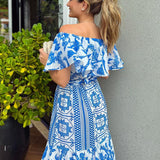 Women Bohemian Dress Spring/Summer Printed Dress for Woman Female