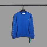 Off White Long Sleeve Round Neck Sweater Autumn And Winter Square Printing Crew Neck Pullover Sweatshirt