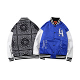 Dodgers Letter Man Jacket Outfit Senior Jackets Varsity Baseball College Coat Hip Hop Retro Paisley Baseball Uniform Jacket