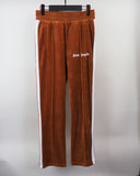 Palm Angels Velvet White Striped Side Zipper Sports Casual Pants Couple