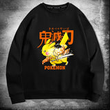 Men and Women Pokemon Pikachu Hoodie Crew Neck Pullover Sweatshirt