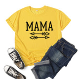 Boy Mama T Shirt Mama Bow and Arrow Printed Short Sleeve round Neck T-shirt
