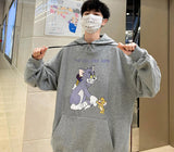 Tom and Jerry Hoodie Orange Milk Color Sweater Sports Top