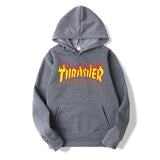 Thrasher Hoodie Men Brushed Hoody Solid Color Hoodie
