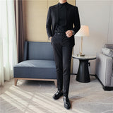 Seersucker Suit Two-Button Suit Men's Slim Fit Suit Two-Piece Suit