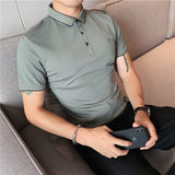 Men Polo Shirts Embroidered T-shirt Slim Lapel
