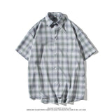 Men's Shirts Summer Short-Sleeved Shirt Plaid Shirt Large Size Men's Clothing