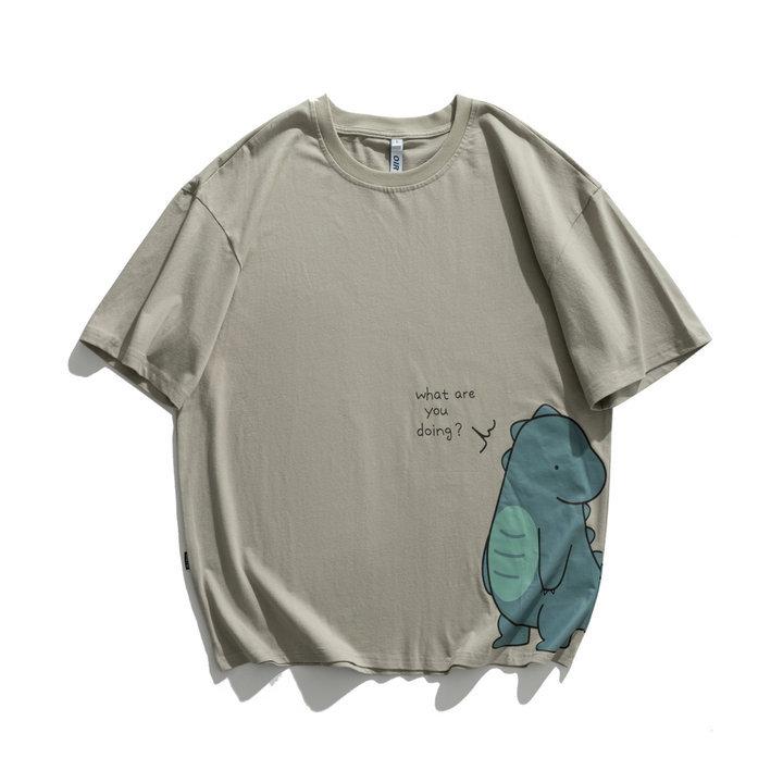 Men T Shirt Summer Casual Tops Men's Clothes Summer Wear Vintage Men's round Neck Short Sleeve Casual Loose Cartoon T-shirt