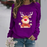 Black Christmas Sweater Christmas Pattern round Neck Sweater for Women