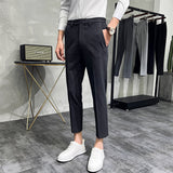 Men Trousers Summer Solid Color Casual Pants