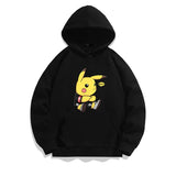 Men and Women Pokemon Pikachu Hoodie Loose Shoulder Long Sleeve