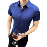 Men Shirts Men's Business Shirt Solid Color Workwear Shirt
