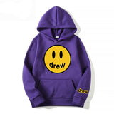 Smiley Face Hoodie Smiley Print Loose Men's Women's Pullover Hoodie