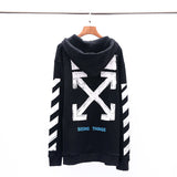 Off White Zipper Hoodie Off SATINE Arrow Pattern Cardigan Zipper Hoodie Coat