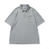 2022 Summer Man Outfits Solid Color Pocket Polo Shirt