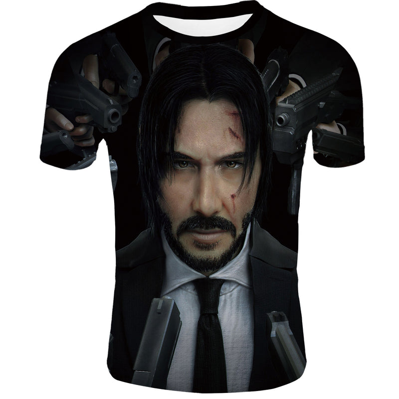 John Wick Keanu T Shirt John Wick3 3D Printed Short Sleeve