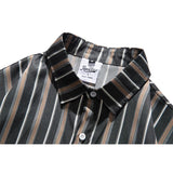 Men's T Shirt Summer Casual Tops Men's Summer Vintage Vertical Stripes Neutral Short-Sleeved Shirt Men's and Women's New Short-Sleeved Shirt