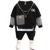Toddler Boys Sweater Boys' Suit Spring Wear Hoodie Two-Piece Set