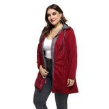 Women Plus Size Tops Winter Coat Zipper Hooded Cotton-Padded Coat for Women