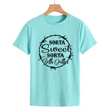 Beth Dutton Outfits Sorta Sweet Sorta Beth Dutton round Neck Casual Short Sleeve Loose plus Size Fashion T-shirt