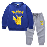 Children Pokemon Pikachu Hoodie & Pant Set Two-Piece Baby Cotton Sweater Set