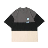 Men T Shirt Summer Casual Tops Loose Color Matching Half Sleeve