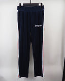 Palm Angels Velvet White Striped Side Zipper Sports Casual Pants Couple